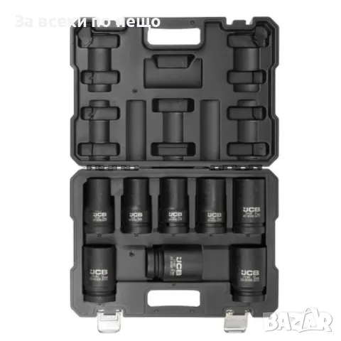 Комплект дълбоки ударни вложки 6-стенни 1 (22 – 41 мм) 8 части JCB, снимка 3 - Други инструменти - 50351727
