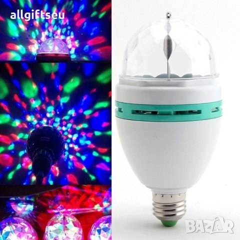 Въртяща се диско крушка Е27 лампа със светлинни ефекти, снимка 1 - Лед осветление - 41463875