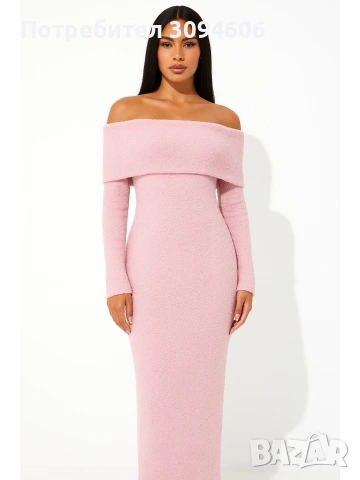 Рокля с паднали рамене, снимка 3 - Рокли - 53165981