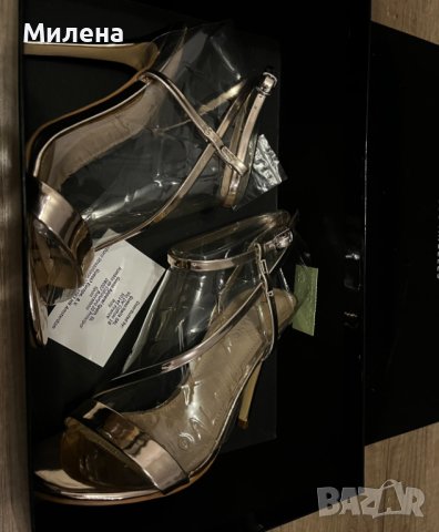 Marciano by Guess златисти сандали на ток, снимка 7 - Дамски елегантни обувки - 41637337