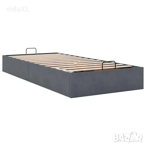 vidaXL Османска рамка за легло без матрак, тъмносива, 90x200см, кадифе, снимка 6 - Спални и легла - 56146978