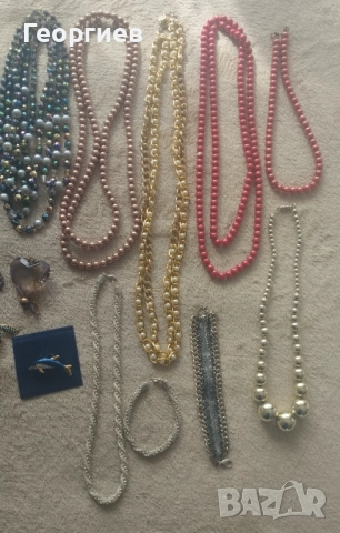 Колиета перли боядисани обици клипс,брошки., снимка 6 - Гривни - 51834024