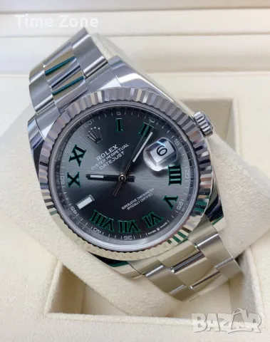 Rolex Datejust 41mm Steel Wimbledon Dial Oyster Automatic Различни Варианти, снимка 4 - Мъжки - 48183395