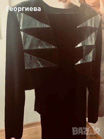 Рокля от кадифе и лак , снимка 2 - Рокли - 53224630