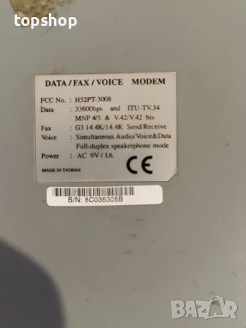 модем V33600 H52PT-3008, снимка 3 - Рутери - 50495033