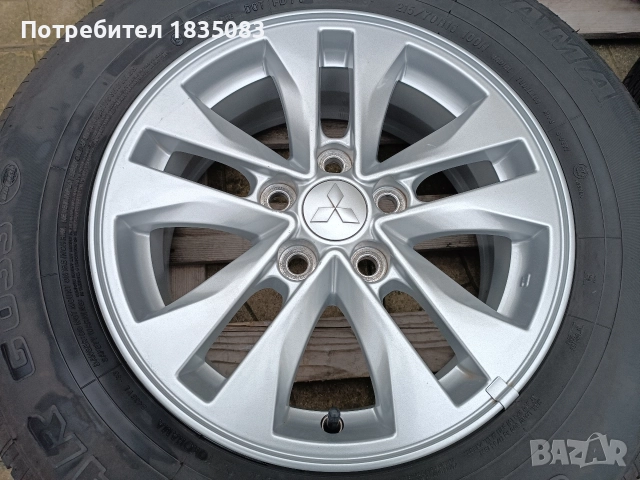 Лети джанти 16ки 5х114.3 Mitsubishi + летни гуми 215/70/16 Yokohama, снимка 5 - Гуми и джанти - 52594919