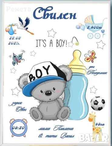 Бебешки рамки подарък за новородено, снимка 9 - Други - 49606551