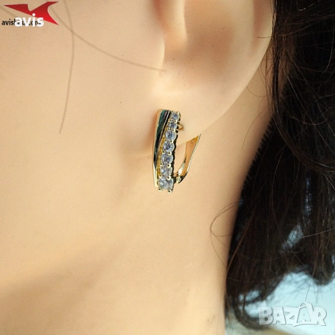 Обеци с 14К златно покритие 2141833, снимка 4 - Обеци - 52662382