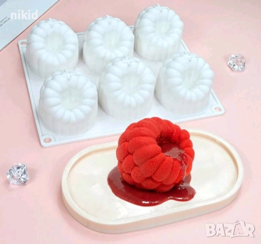 6 голяма 3D малина малини силиконов молд форма фондан шоколад гипс свещ мус десерти , снимка 6 - Форми - 51528482