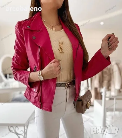 Ликвидация! Дамско мотоциклетско яке Tricia от еко кожа, 6цвята , снимка 13 - Якета - 48981611