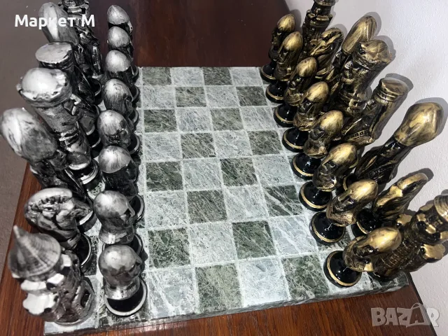 Уникален Шах от мрамор и гипс, снимка 7 - Други спортове - 56120006
