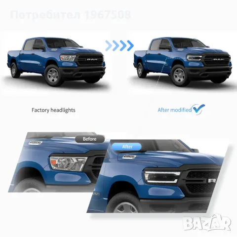 Комплект LED фарове за Dodge Ram 2019-, снимка 6 - Части - 47296510
