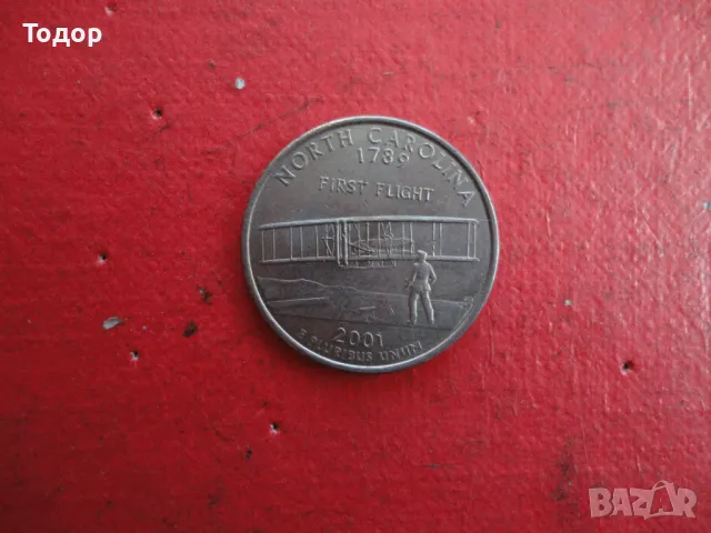 Четвърт долар Quarter Dollar 2001 , снимка 3 - Нумизматика и бонистика - 48425821