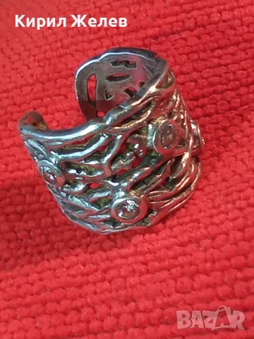 ШИКОЗЕН АЖУРЕН РЕГУЛИРУЕМ СКЪПОЦЕНЕН СРЕБЪРЕН ПРЪСТЕН СРЕБРО 925 с ФАСЕТИРАНИ БЛЕСТЯЩИ ЦИРКОНИ 49936, снимка 16 - Пръстени - 49294785