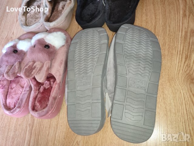 НОВИ дамски пантофи зайчета домашни чехли топлинки, снимка 3 - Пантофи - 41626043