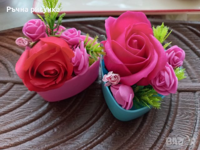 Кутийка сърце  със сапунена розичка за 8 март