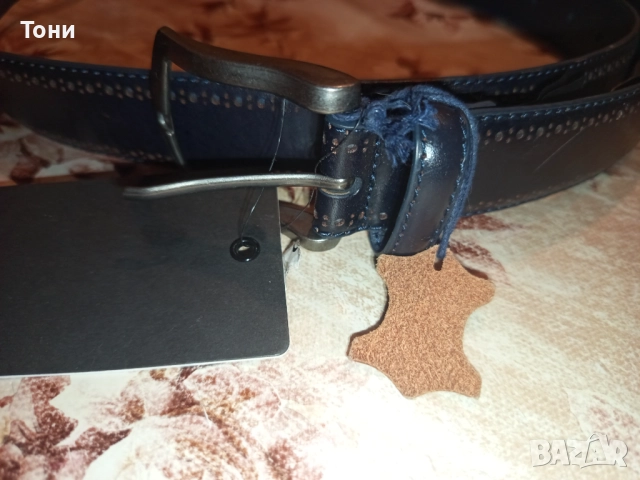 SELECTED MENSWEAR Нов Мъжки Колан Изцяло от Естествена Кожа с Етикет 120см, снимка 4 - Колани - 52675791