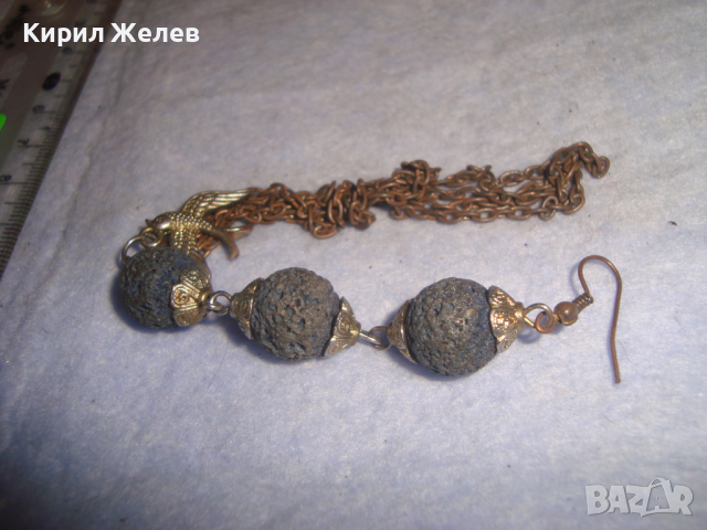 РЕТРО - ВИНТИДЖ СТАРА ФИГУРАЛНА с ПТИЧЕ ХЕНД-МЕЙД ОБЕЦА АРТ ВИСУЛКА 4252, снимка 5 - Обеци - 36510649