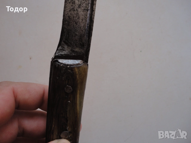 Старинен овчарски нож рогови чирени , снимка 6 - Ножове - 52672777