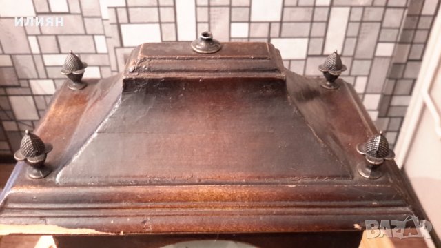 Дървен часовник на батерии височина 40см ширина 20,5см дебелина 11,5см има забележки , снимка 5 - Стенни часовници - 35814420