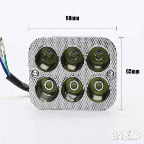 LED фар за мотоциклет с 6 SMD диода и 4500 lm, снимка 4 - Аксесоари и консумативи - 55866074