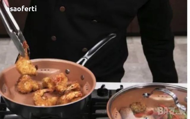Керамичният незалепващ тиган с възможност за готвене с горещ въздух Migas Ml-0016, снимка 3 - Уреди за готвене на пара - 41080728