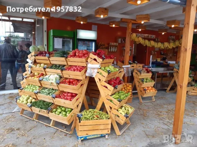 Дървени стелажи за плод и зеленчук ръчна изработка, снимка 9 - Стелажи и щандове - 48839856