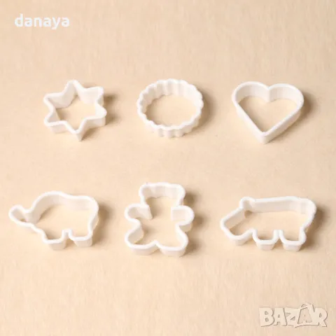 1273 Пластмасови резци форми за домашни сладки меденки бисквити фондан, 6 броя, снимка 8 - Форми - 48901949