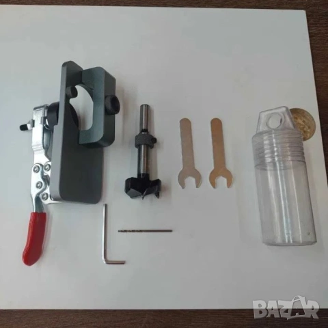  Водач с фрезер и ограничител за пробиване отвори на мебелни панти, снимка 9 - Други инструменти - 47481092