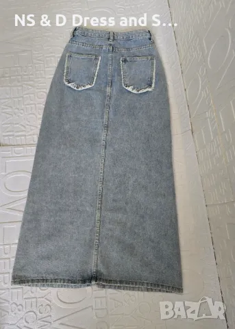 Дамска дълга дънкова пола , снимка 8 - Поли - 50211579