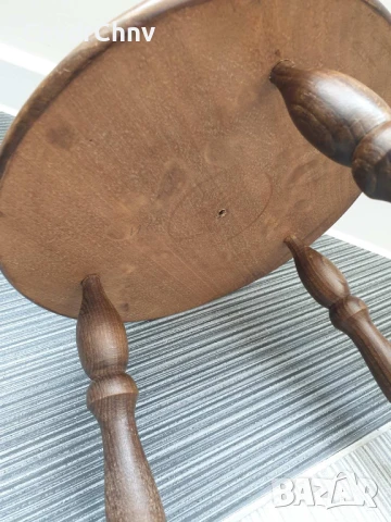 Малка ниска дървена масичка/стойка за саксия-статуетка/маса-триножник 29x50см, снимка 6 - Маси - 50524189