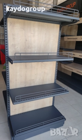 Стелаж за хляб, печива, пекарна, соленки, фурна, хлебарница, метален с дървен гръб НОВ!, снимка 2 - Стелажи и щандове - 51837225