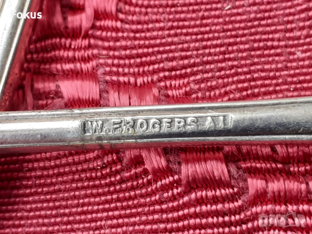 Стари антикварни посребрени вилички W.F. Rogers около 1890 г, снимка 6 - Антикварни и старинни предмети - 53738306