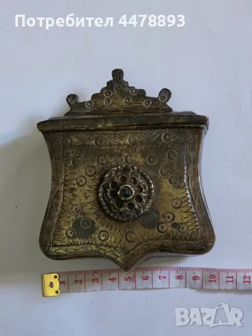 Автентичен фишеклък барутник паласка, снимка 3 - Антикварни и старинни предмети - 56255601