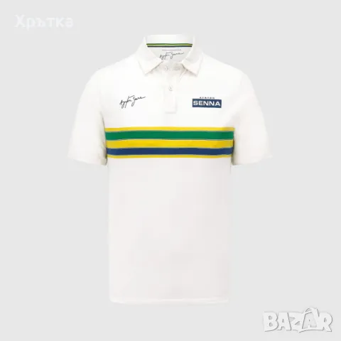 Ayrton Senna Polo Shirt - Оригинална мъжка тениска с яка р-р S, M, снимка 1 - Тениски - 48891672