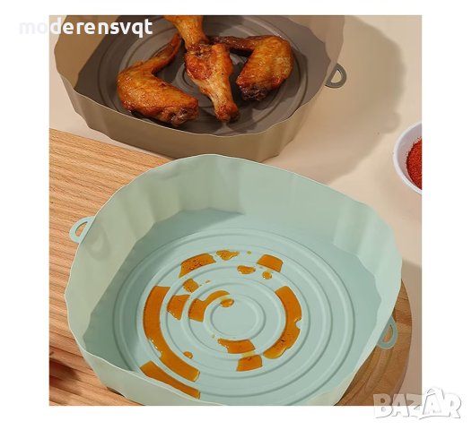 Квадратна силиконова тавичка за печене в Air Fryer топлоустойчива за многократна употреба, снимка 4 - Форми - 41449692