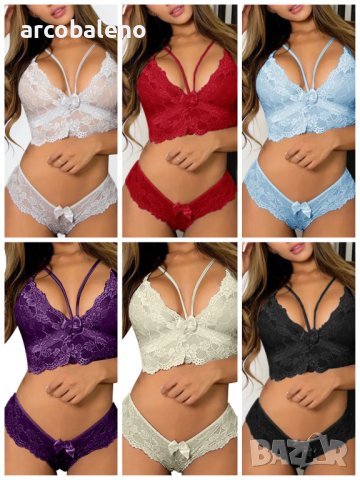 Европейски и американски дамски секси комплект бельо с дантела, 8цвята