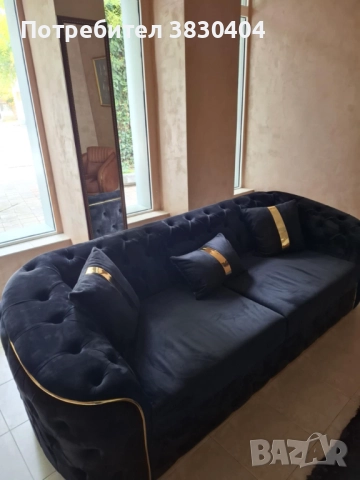 Голям масивен нов диван Честърфийлд