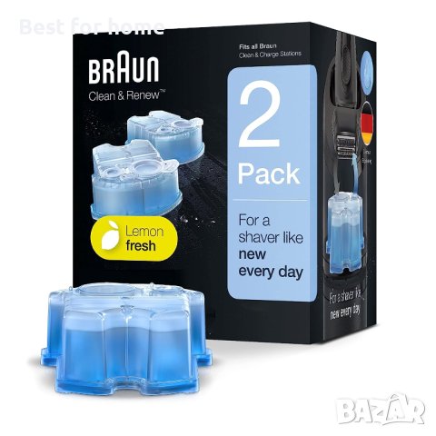 Braun Clean & Renew 2 касети,резервни пълнители за почистваща станция с аромат Lemon Fresh, снимка 1 - Други - 41612610