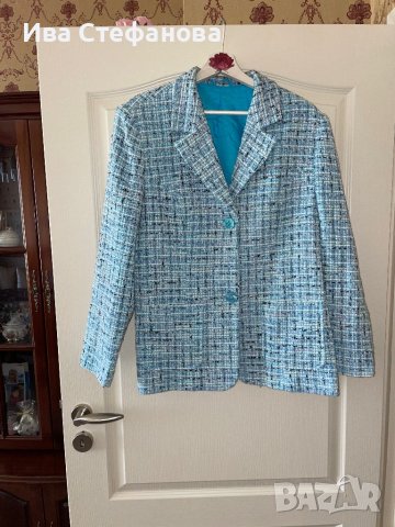 Ново класическо елегантно синьо сако букле , снимка 2 - Сака - 42536467