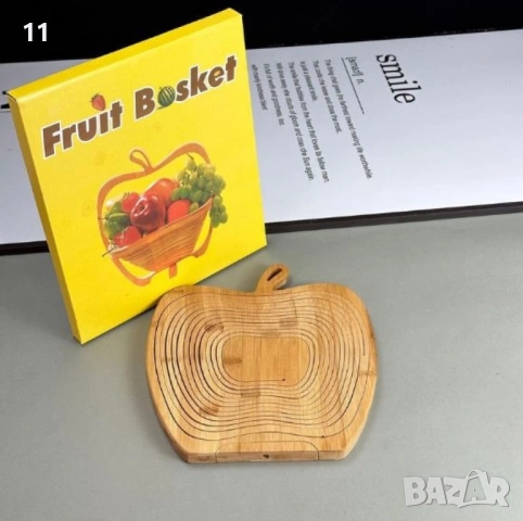 Сгъваема фруктиера за плодове и зеленчуци - бамбукова, снимка 4 - Други - 53451378