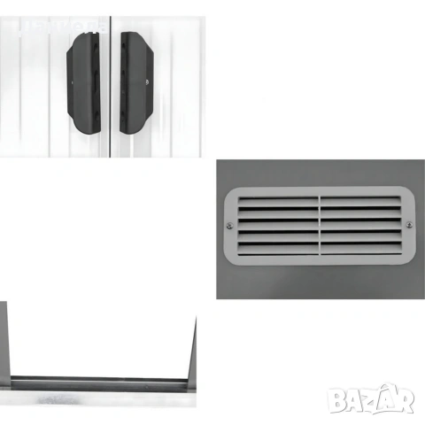 Метална градинска къща за инструменти с вентилация и заключване, снимка 9 - Други стоки за дома - 53108602