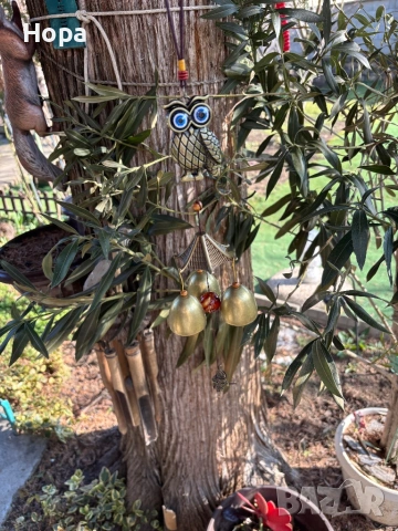 Вятърен звънец от метал Бухал , снимка 6 - Декорация за дома - 35950769