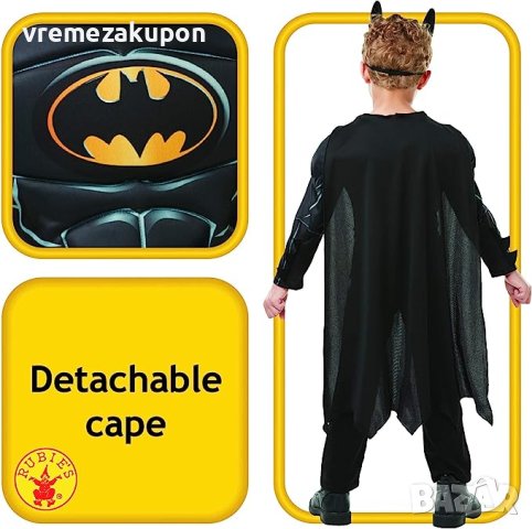 Детски костюм на Батман с мускули,наметало и маска, снимка 2 - Други - 41561633