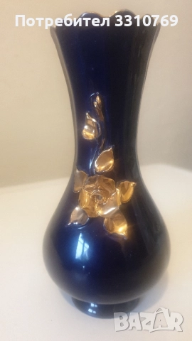 Красиви порцеланови вази с много кобалт и злато. , снимка 14 - Вази - 52511832