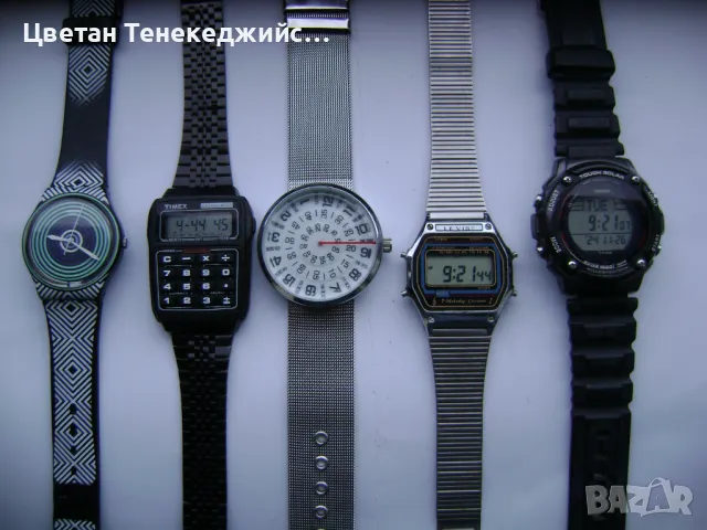 Продавам 5 кварцови часовника Swatch,Timex,Pajdu,Levis,Casio