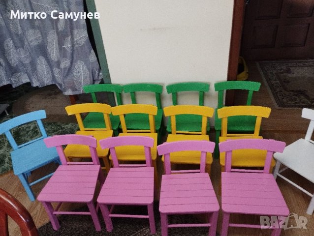 Цветни детски столчета изработени от бук.Производител , снимка 5 - Столове - 39408951