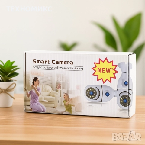 WiFi двойна IP камера – Full HD 1080P, 355° въртене, нощно виждане, снимка 11 - IP камери - 51762756