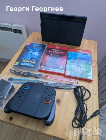 Nintendo Switch 2 + 3 игри + калъф