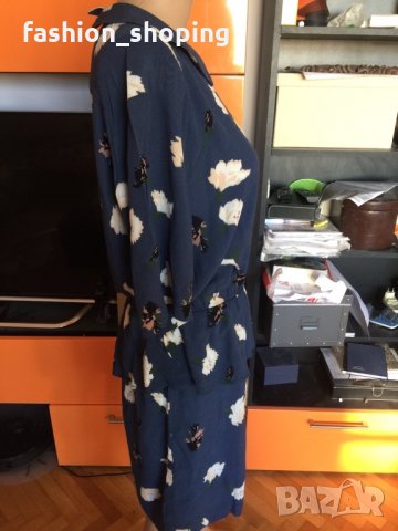 Флорална Рокля Ganni, размер L, снимка 4 - Рокли - 35693330